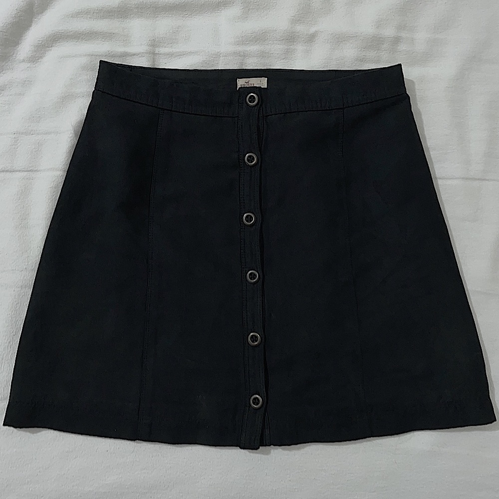 Hollister black suede, high waist, mini skirt